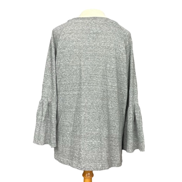 Current/Elliott The Ruffle Sleeve Sweatshirt in Heather Grey Size 2; US Medium - Picture 6 of 16